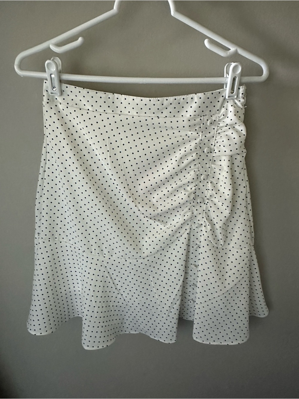 NWT Fashion on Earth Polka Dot Skirt - White with Navy Dots